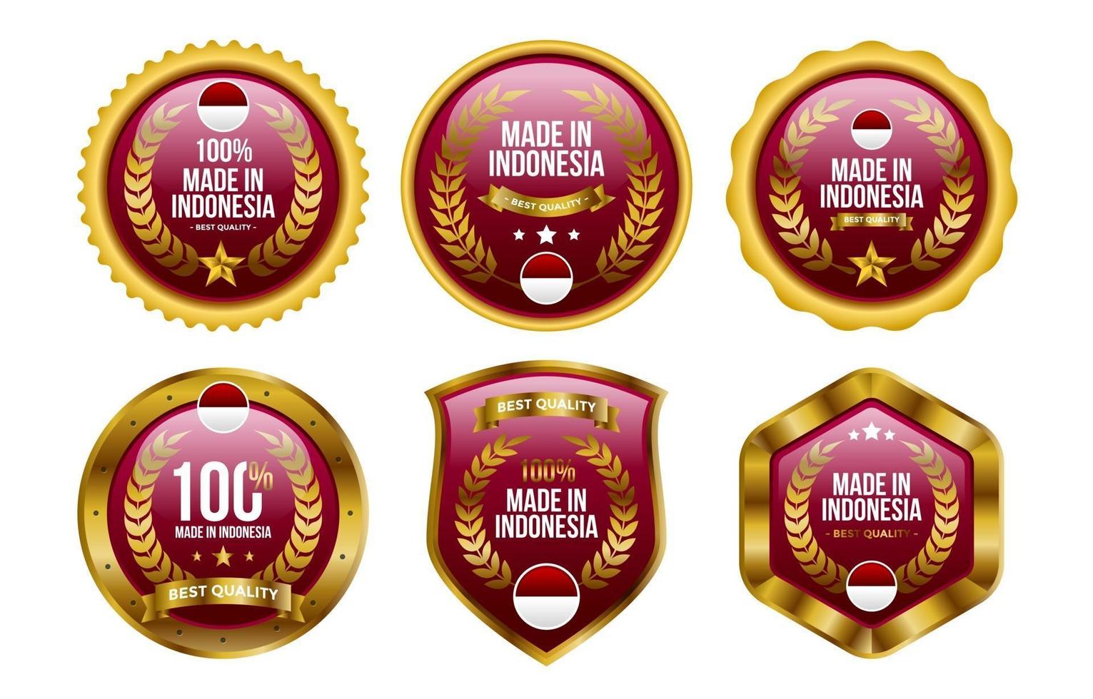 Made in Indonesia Badge Set vector