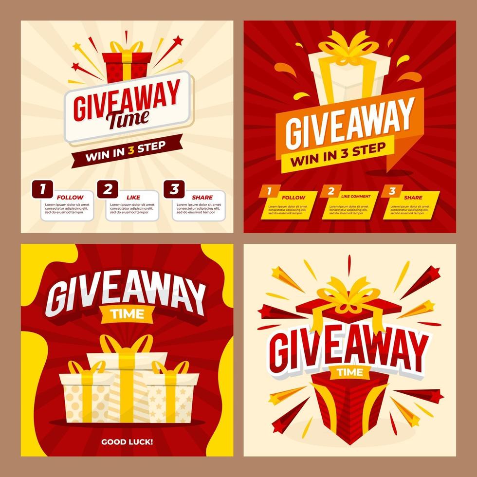 Giveaway Social Media Post vector