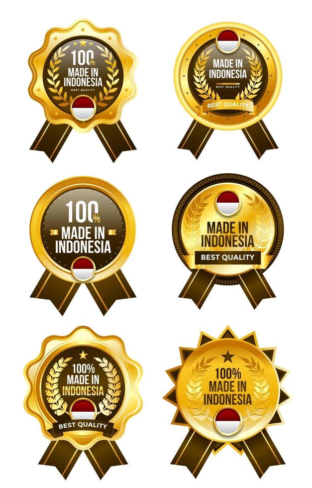 Made in Indonesia Badge Set vector