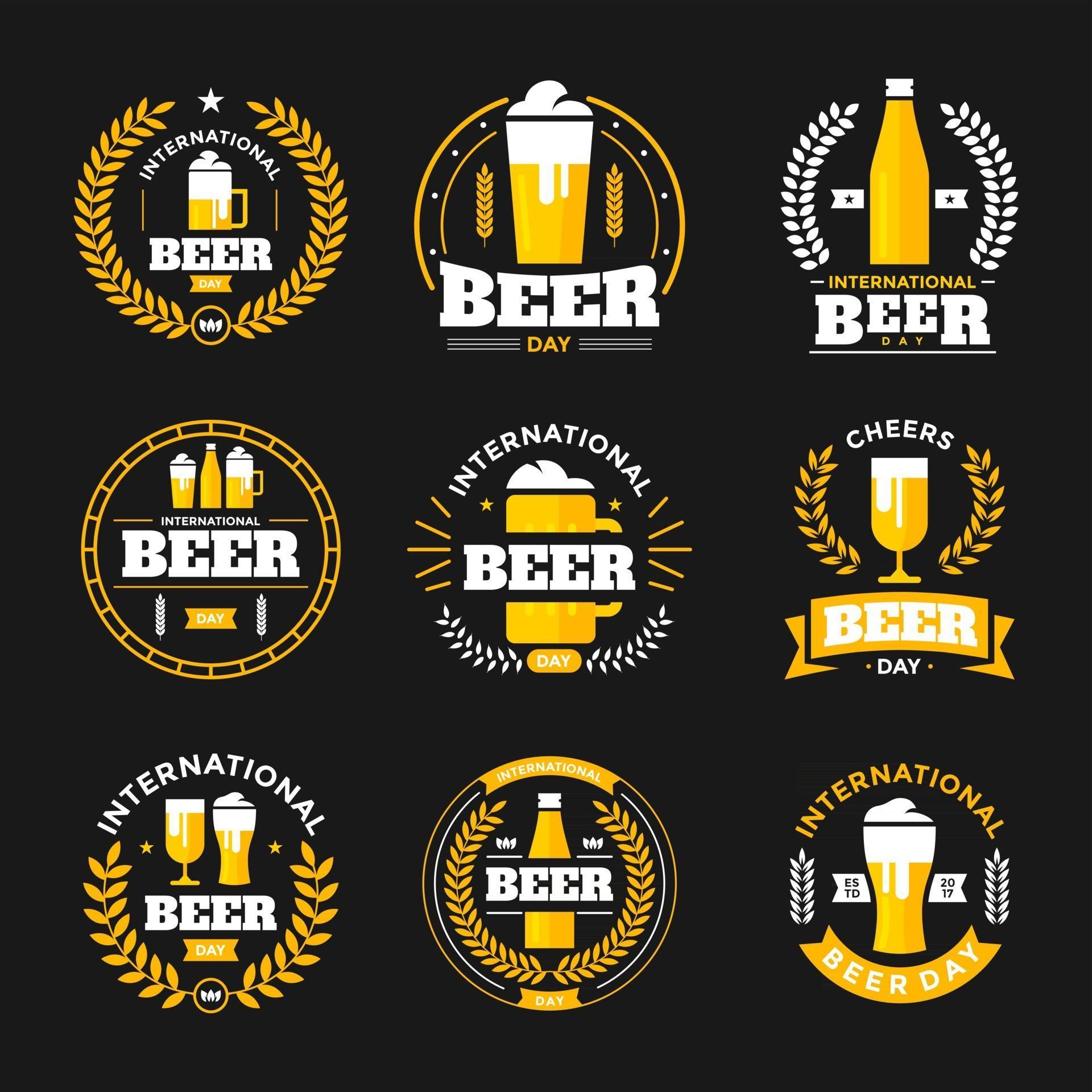 International Beer Day Badge Set 2755494 Vector Art at Vecteezy