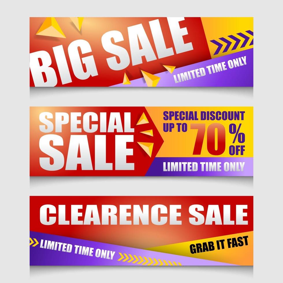 Modern Promotional Sale Banner Template Set vector