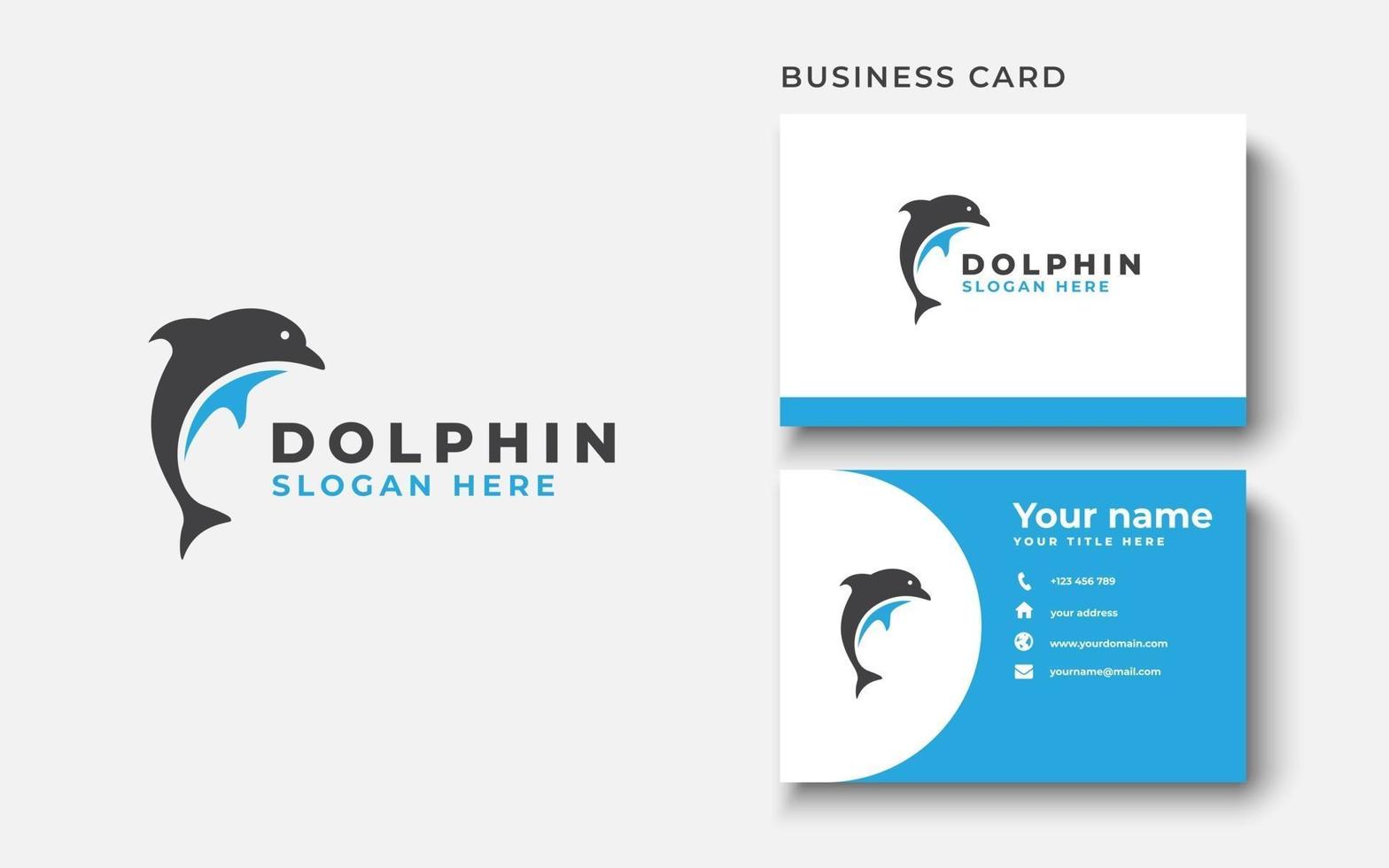 Dolphin Logo Template In Isolated White Background Vector Illustration