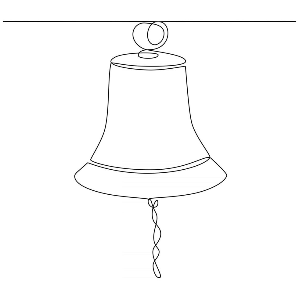 bell continuous line drawing vector illustration