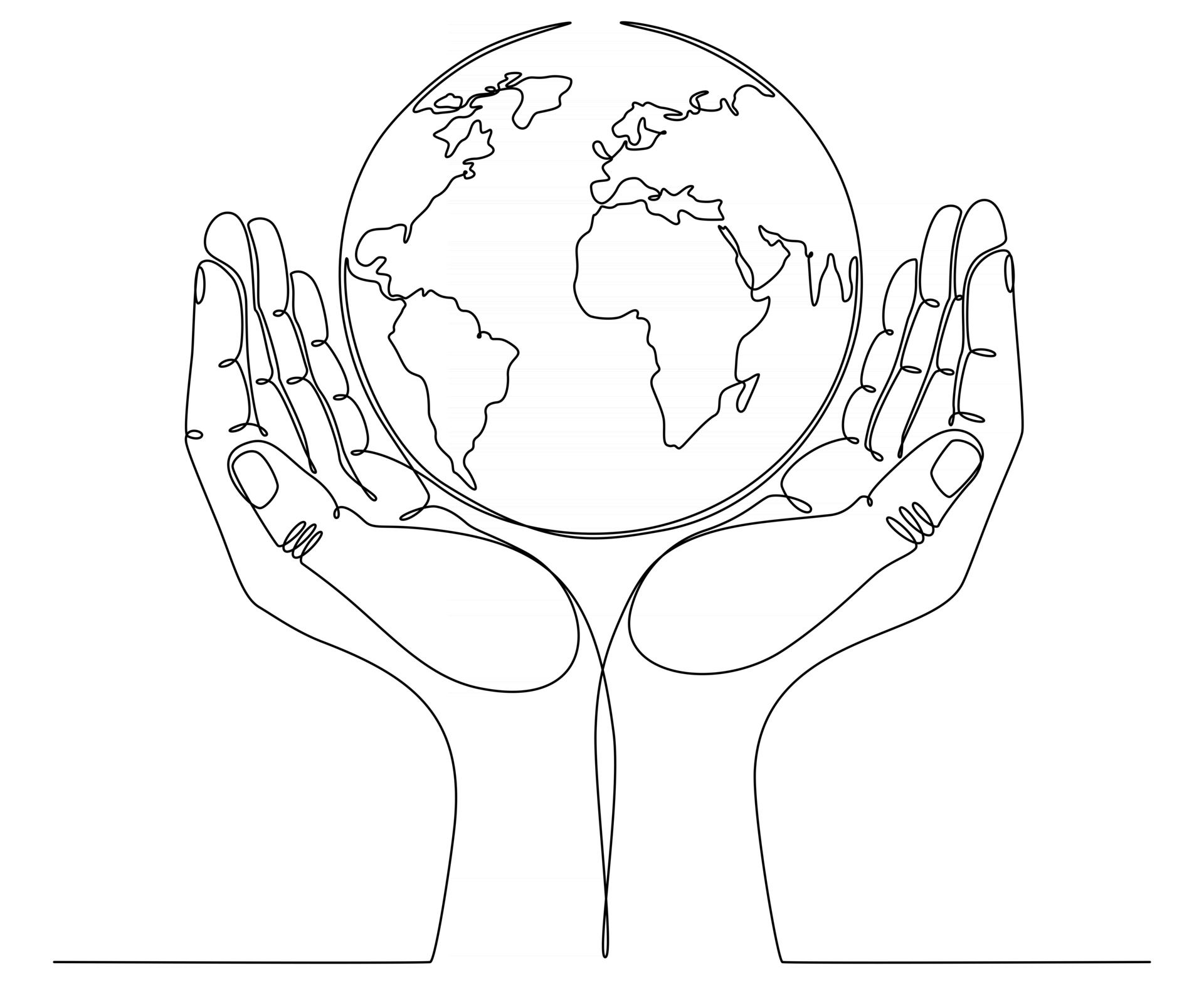 hand continuous line drawing with globe vector illustration 2755776 Vector  Art at Vecteezy
