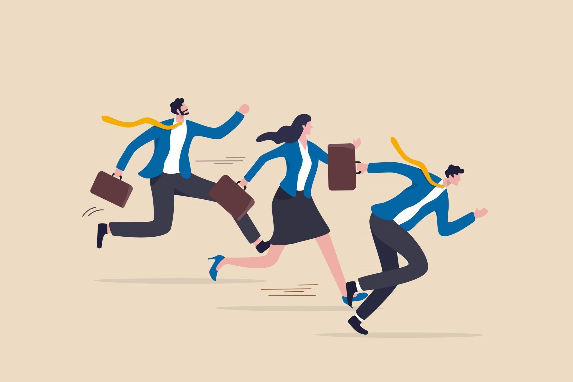 Business rival or competition, challenge to success in work and career