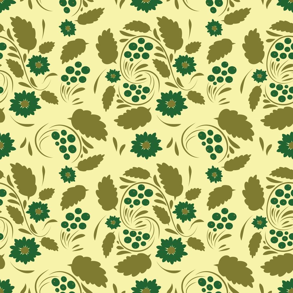 Folk flowers art pattern Floral abstract surface design  Seamless pattern vector