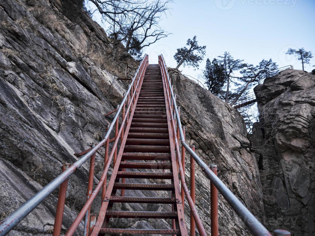 Long staircase in Seoraksan National Park, South Korea photo
