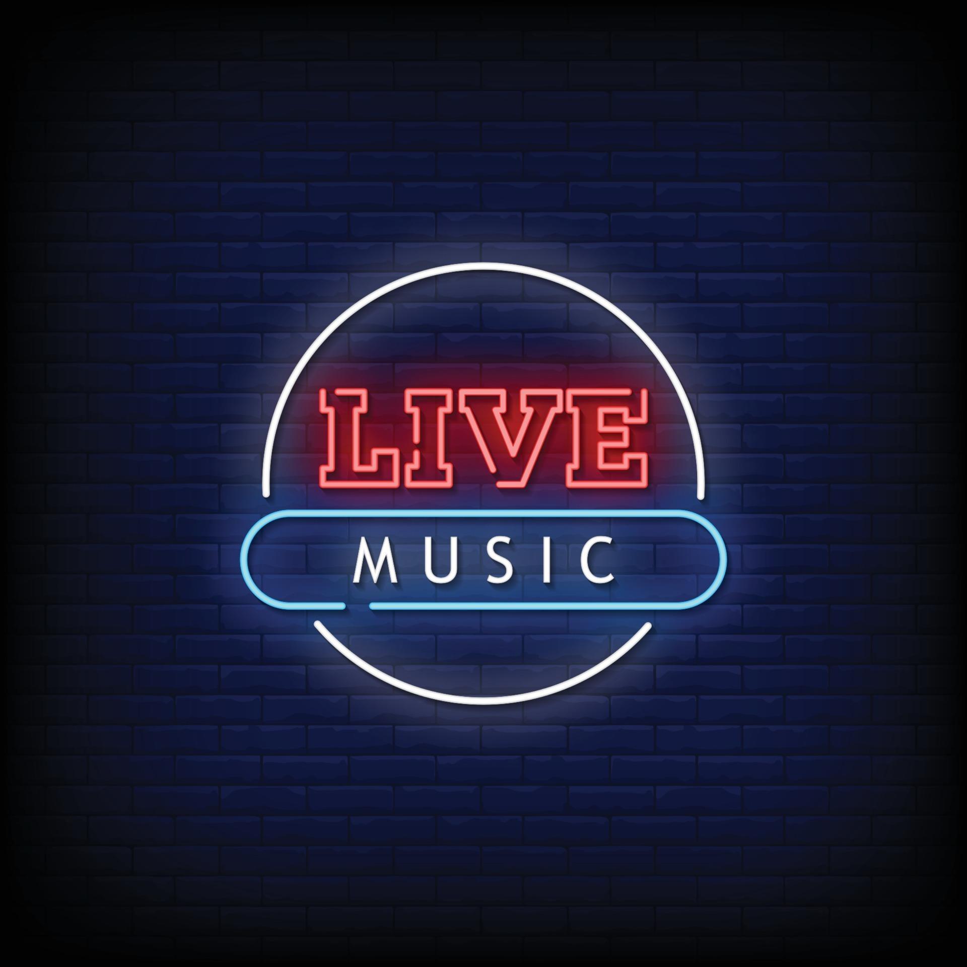 Live Music Neon Signs Style Text Vector 2755872 Vector Art at Vecteezy