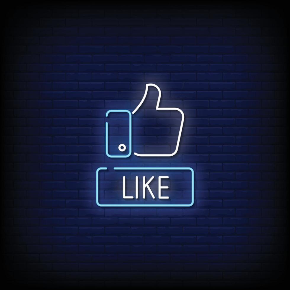 Like Neon Signs Style Text Vector