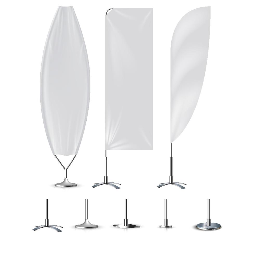 Download Realistic Banner Flag 3d Mockup On White Backdrop 2755906 Vector Art At Vecteezy