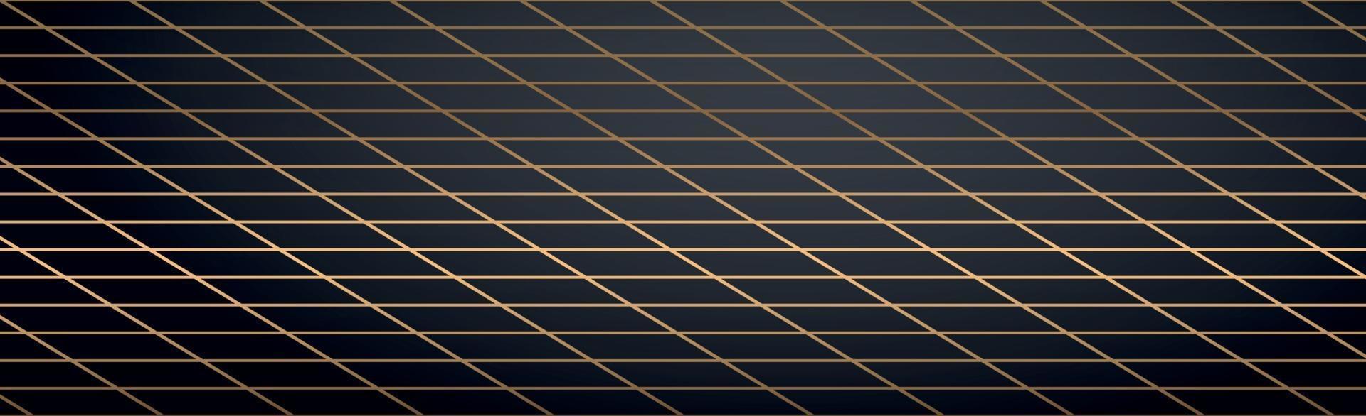 Abstract golden lines on a black background - Vector