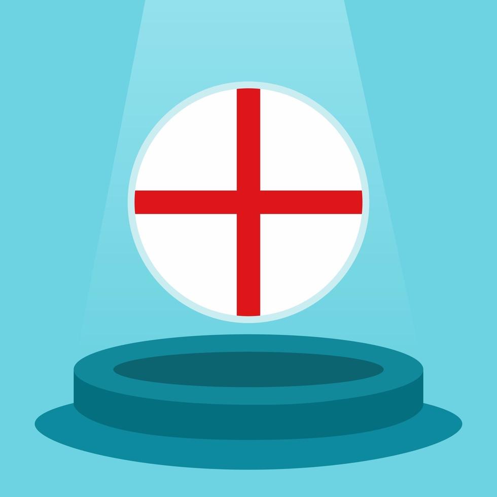 Flag of England on the podium. Simple minimalist flat design style. Ready to use for the football event etc. vector