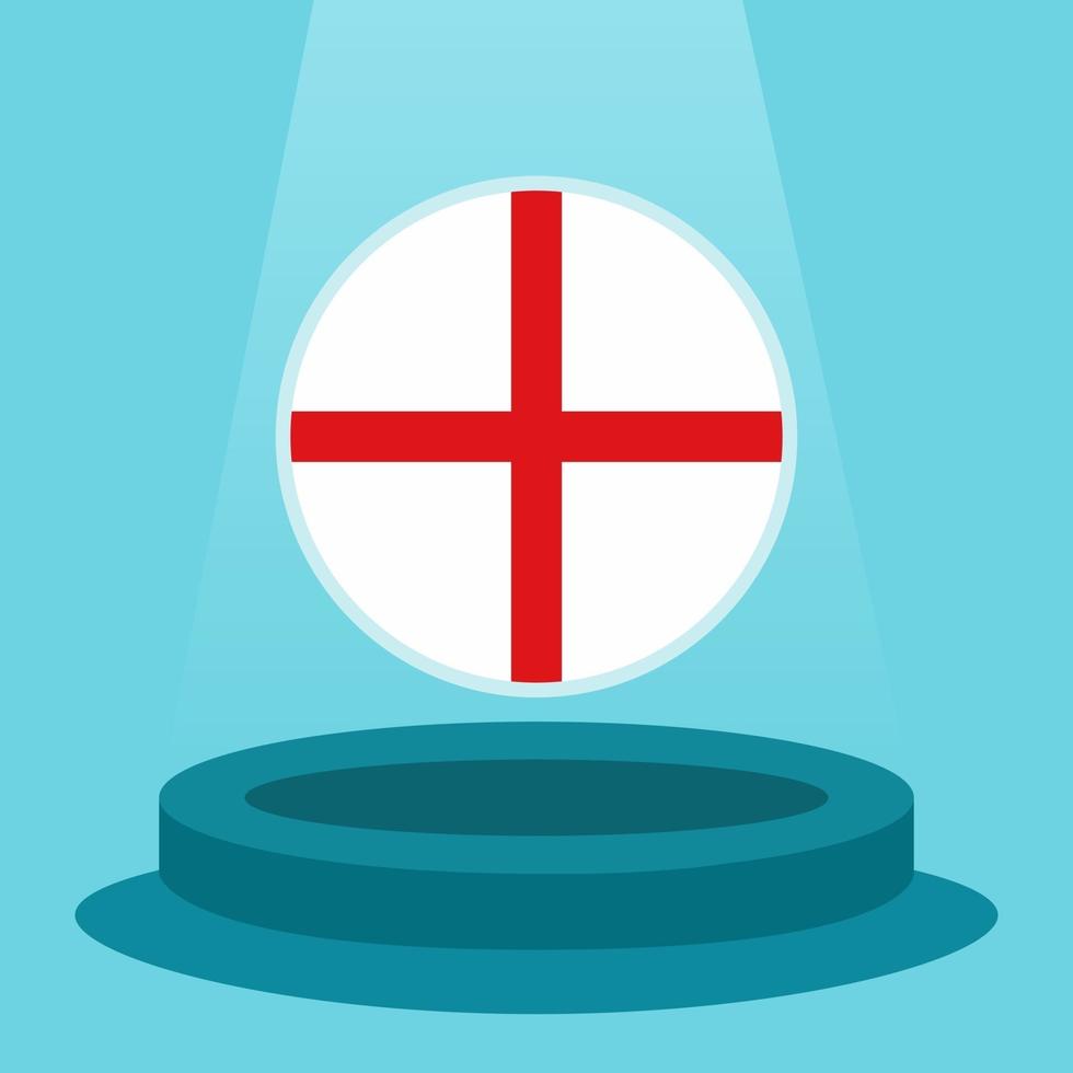 Flag of England on the podium. Simple minimalist flat design style. Ready to use for the football event etc. vector