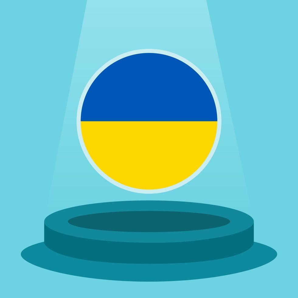 Flag of Ukraine on the podium. Simple minimalist flat design style. Ready to use for the football event etc. vector