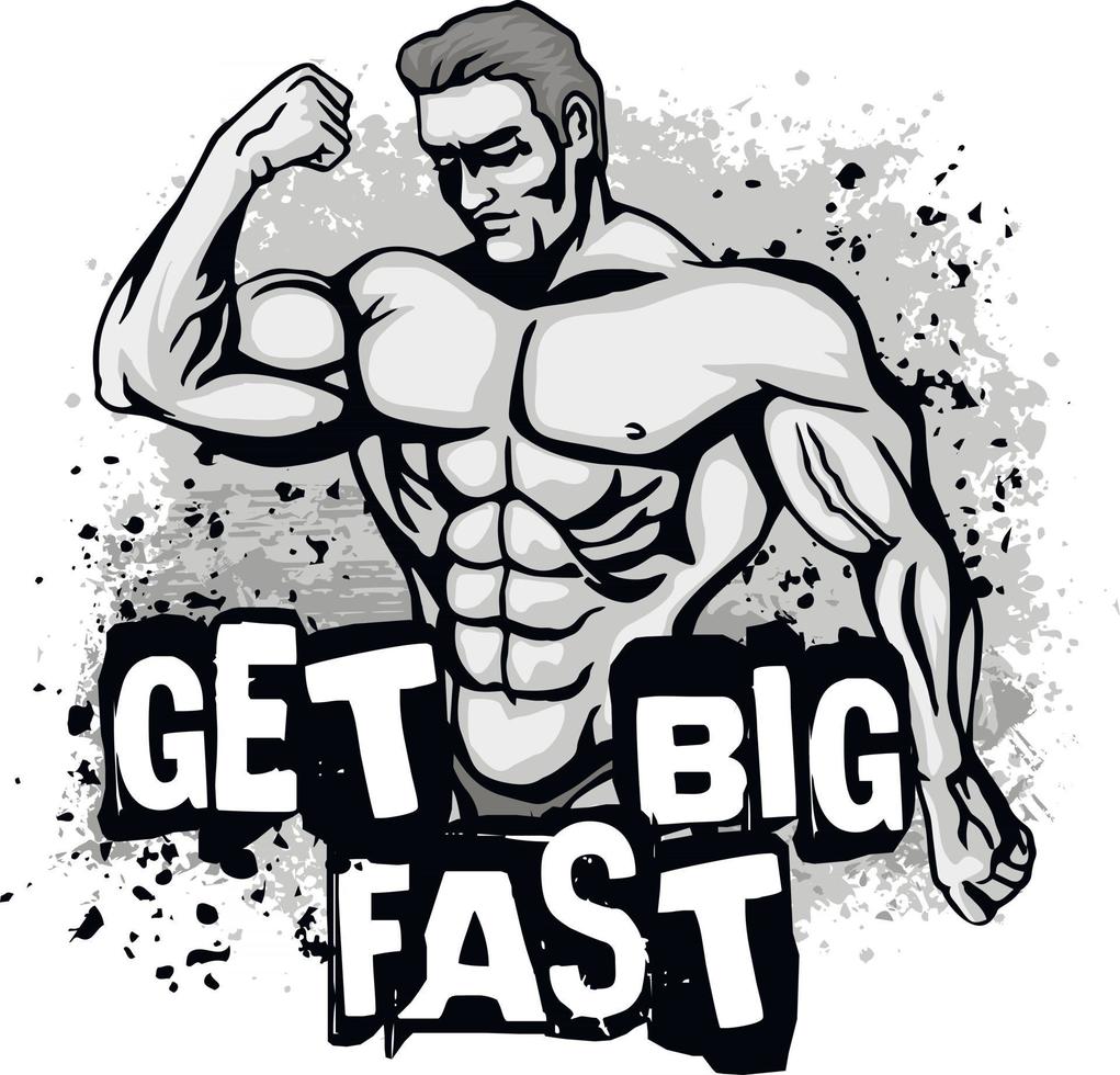 motivational t shirt design with bodybuilder vector