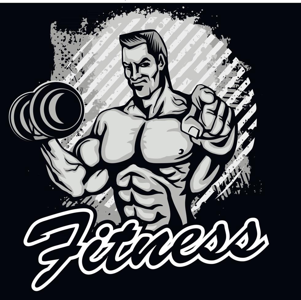 motivational t shirt design with bodybuilder vector