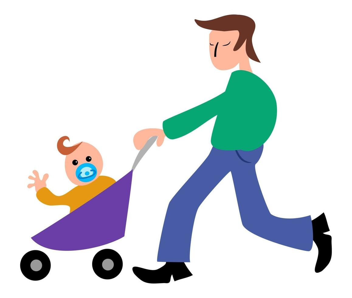 Father and Baby Together vector