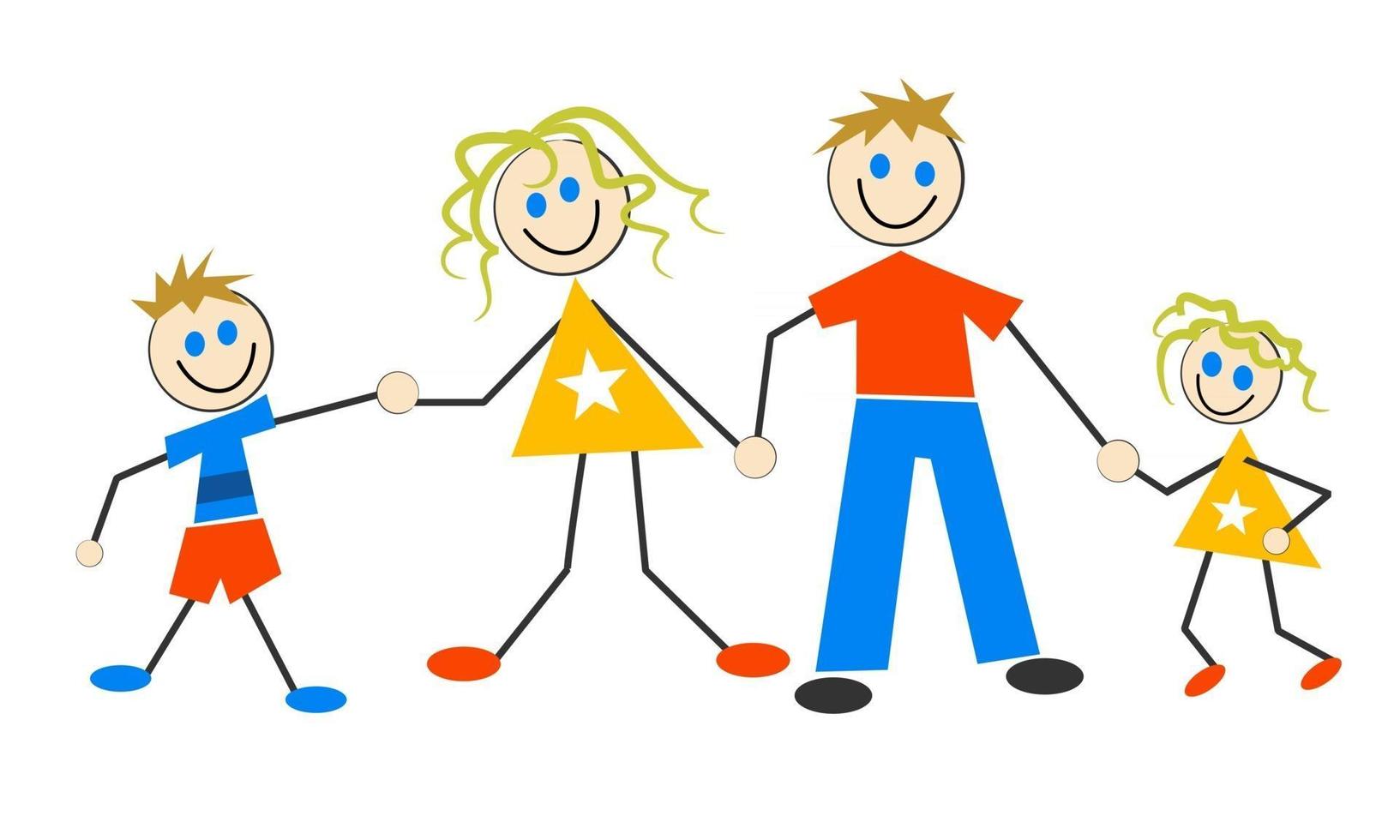 Happy Family Holding Hands vector