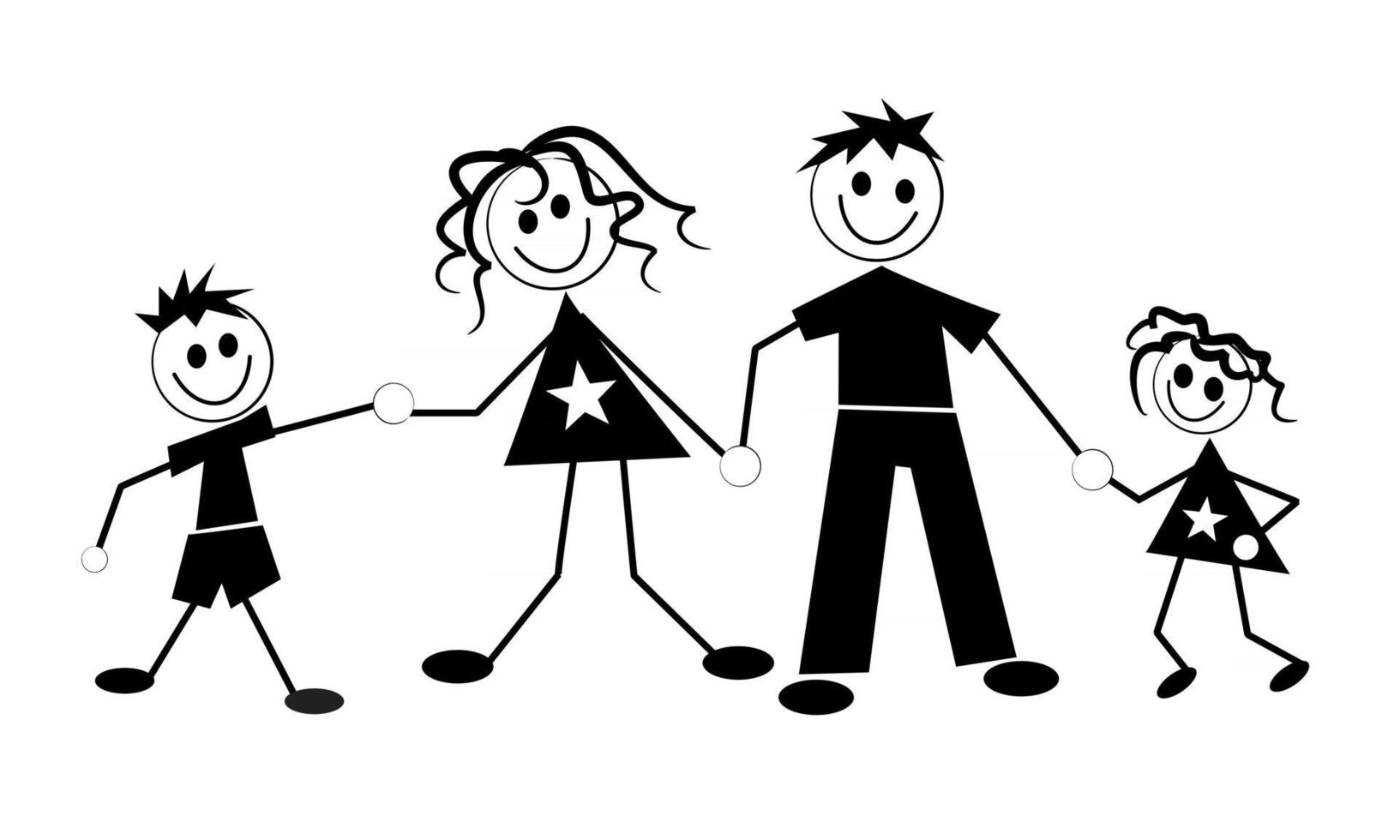 Happy Family Holding Hands vector