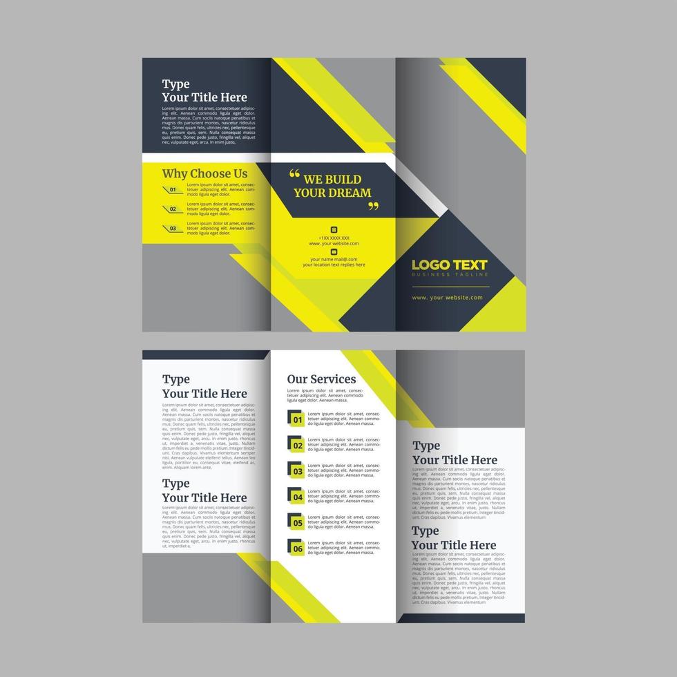 Construction Tri Fold Brochure Templates vector