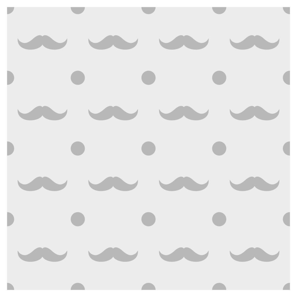 Grey mustache seamless pattern vector