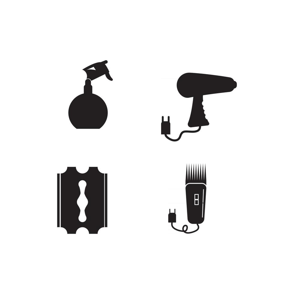 barbería, icono, vector, ilustración, diseño, logotipo vector