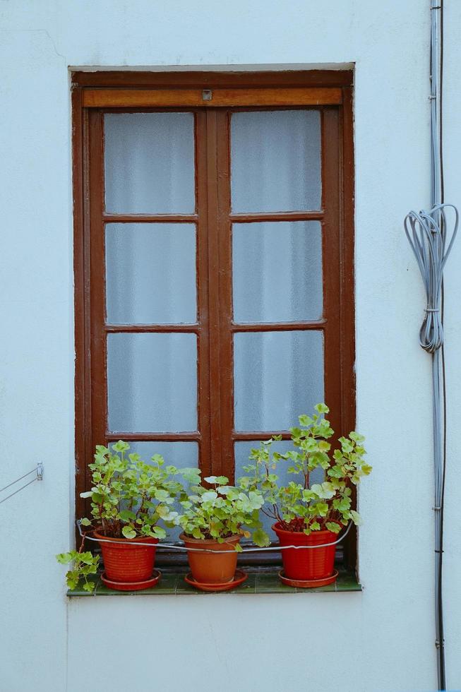 ventana en la fachada de la casa foto