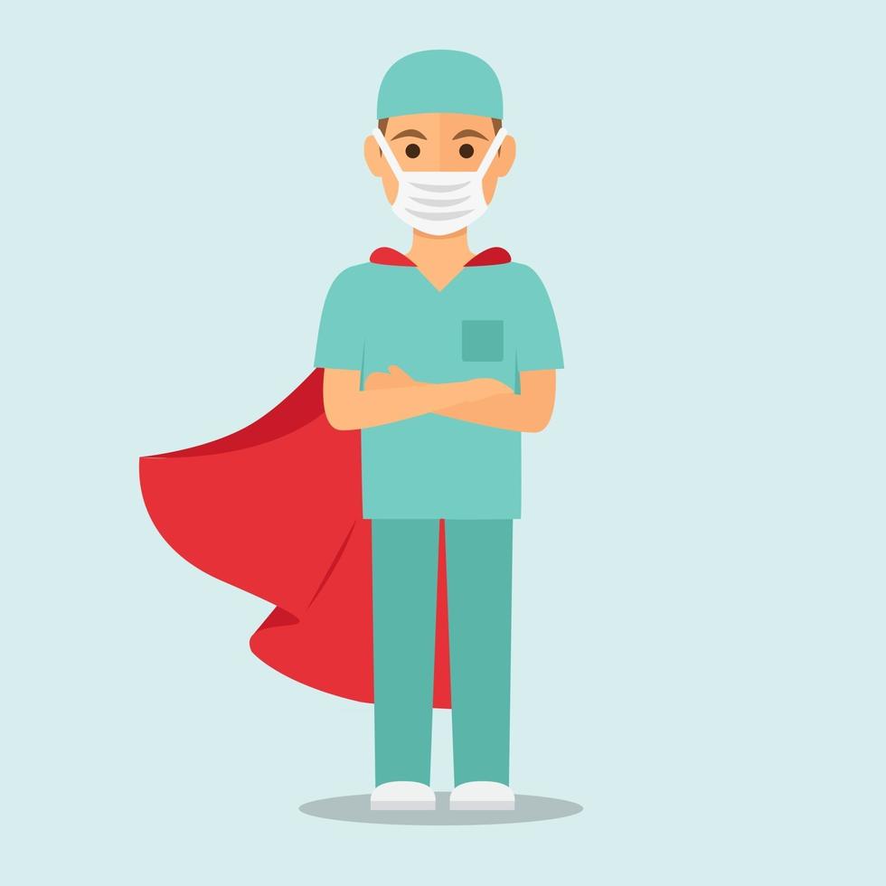 Male superhero nurse illustration vector