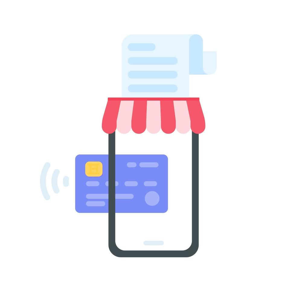 empresario sosteniendo un móvil para pagar en línea mediante tarjeta de crédito, concepto de compras en línea vector
