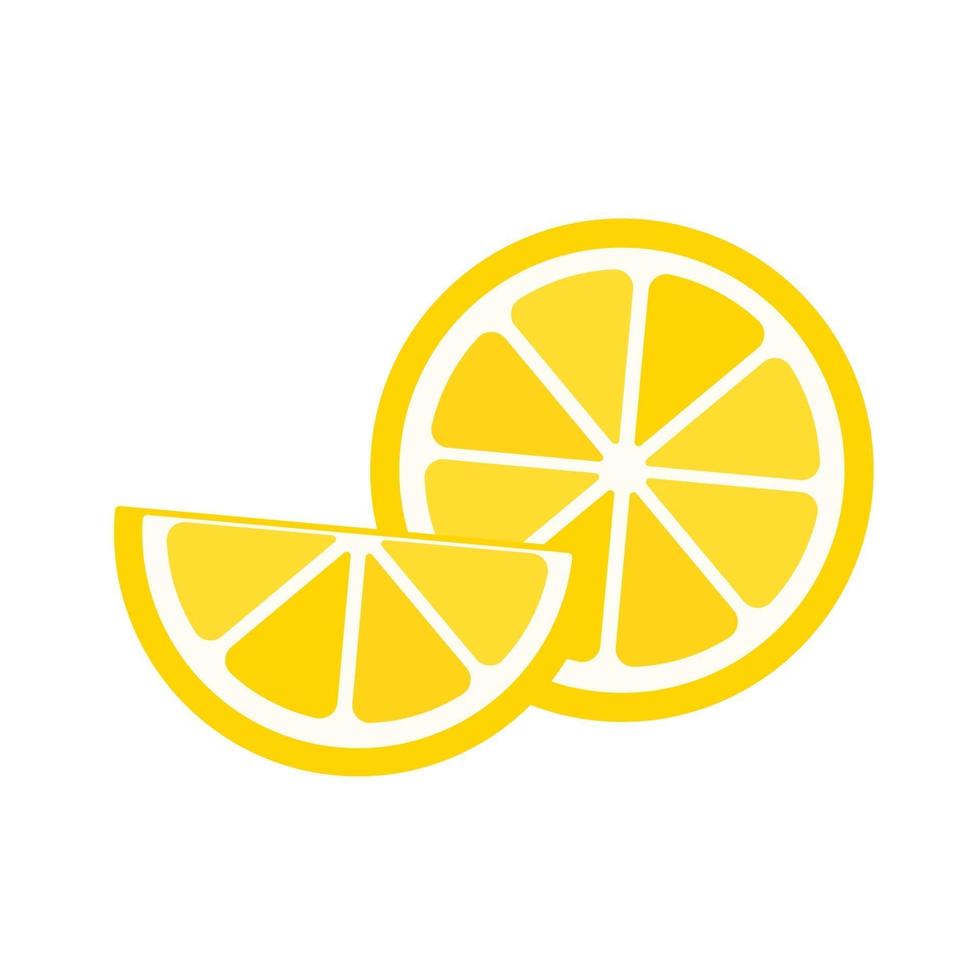 Sour yellow lemons. High vitamin C lemons are cut into slices for summer lemonade. vector