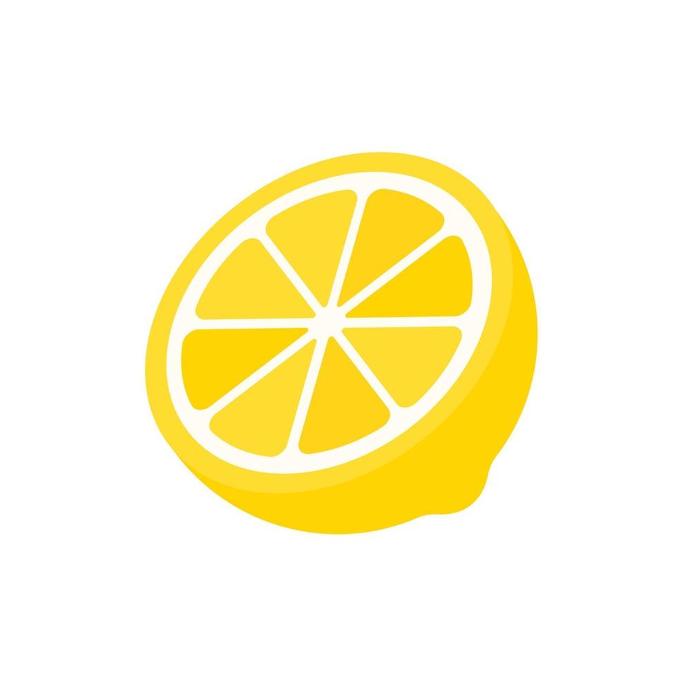 Sour yellow lemons. High vitamin C lemons are cut into slices for summer lemonade. vector