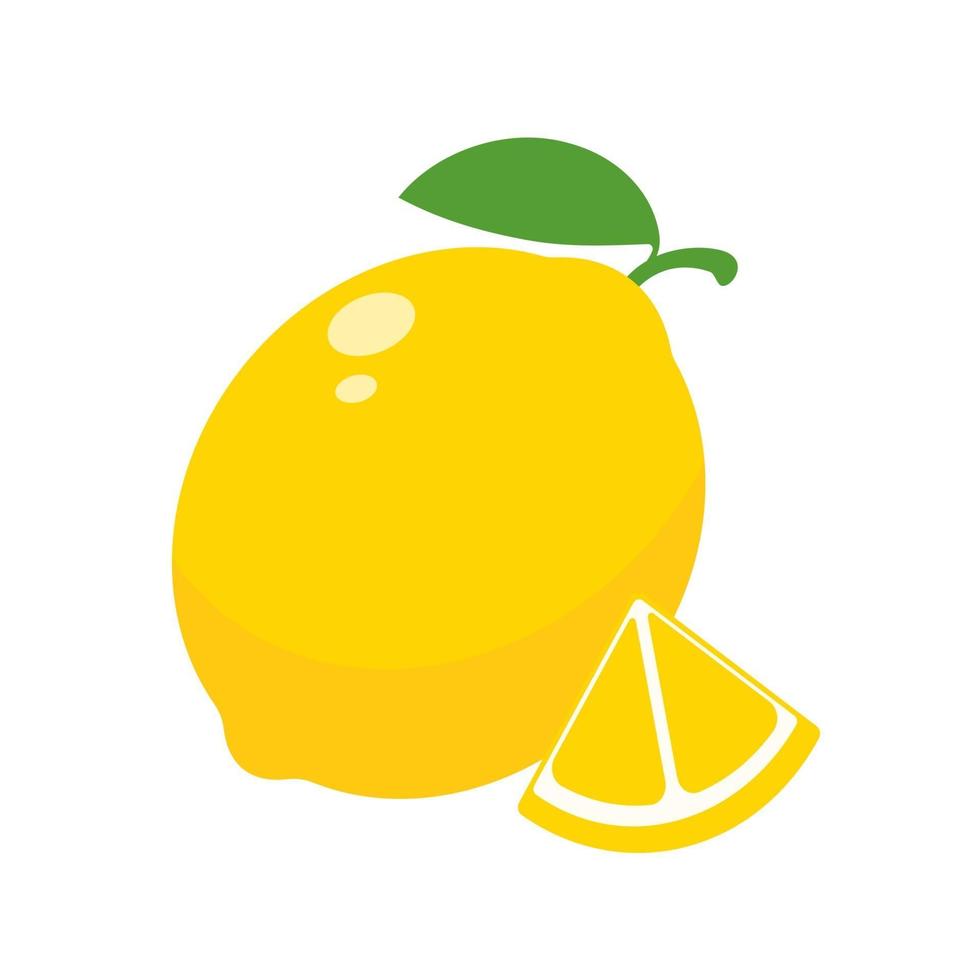 Sour yellow lemons. High vitamin C lemons are cut into slices for summer lemonade. vector