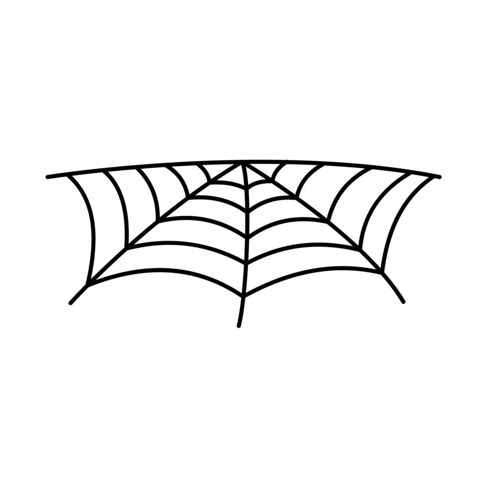 Spider web silhouette hanging for Halloween banner decorations. isolated on the background vector