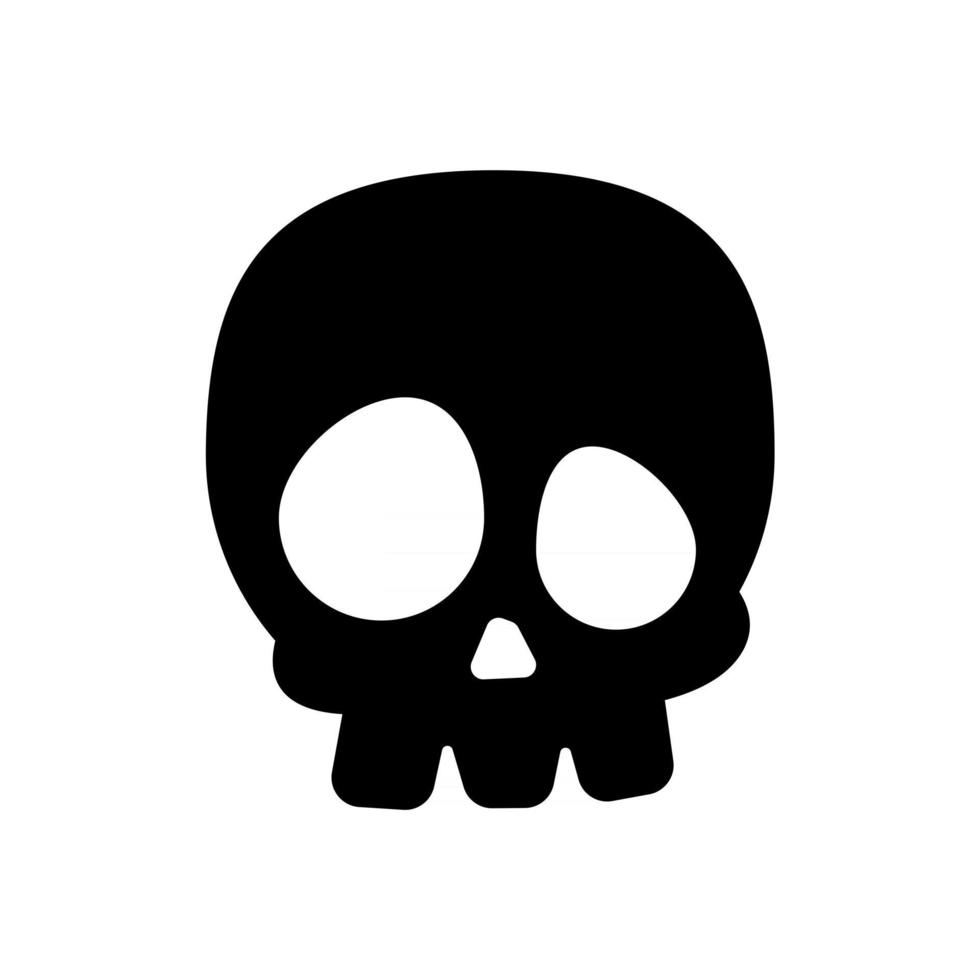 Bone vector. Skull shadow from ghost skeleton in scary graveyard on Halloween. vector