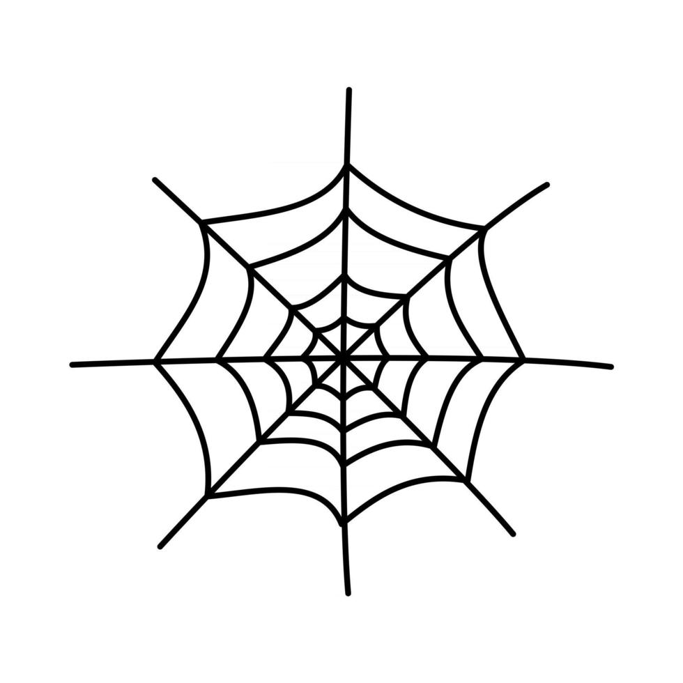 Spider web silhouette hanging for Halloween banner decorations. isolated on the background vector