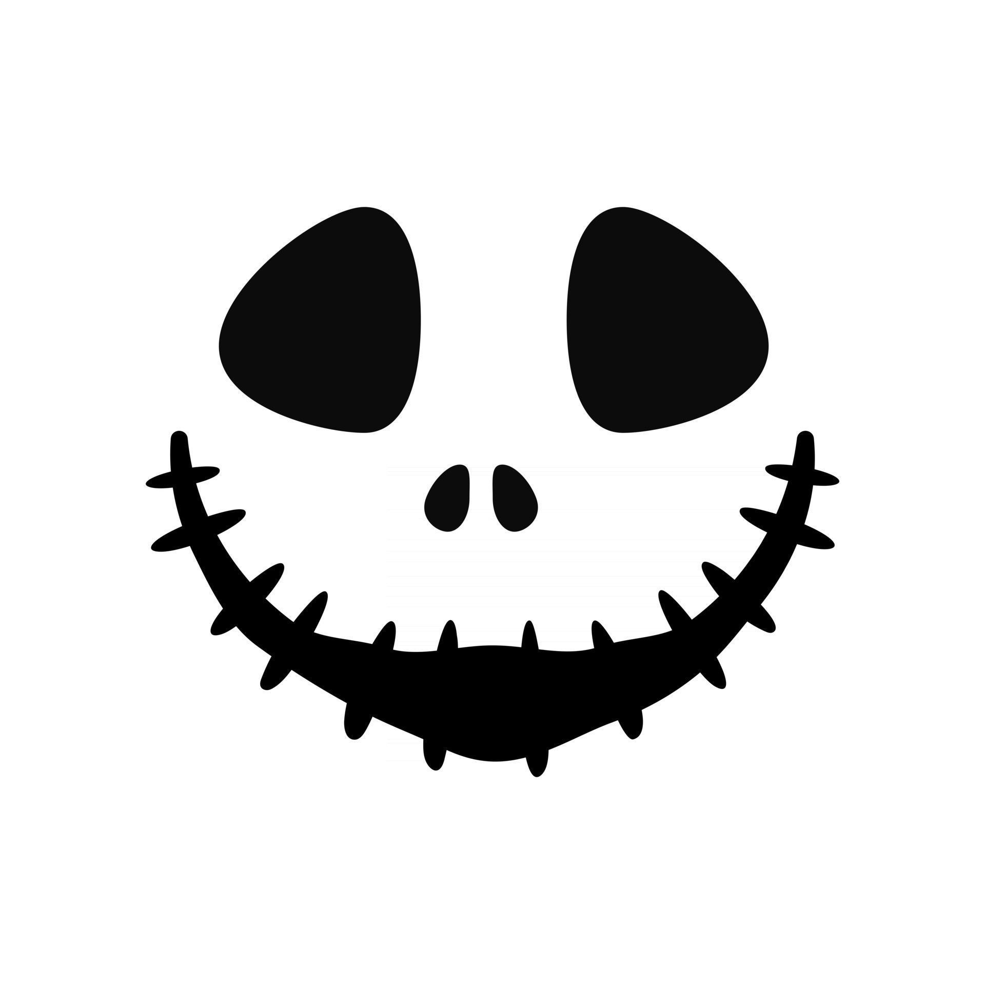 Scary Ghost Horror Face Silhouette Vector For Carving On Halloween ...