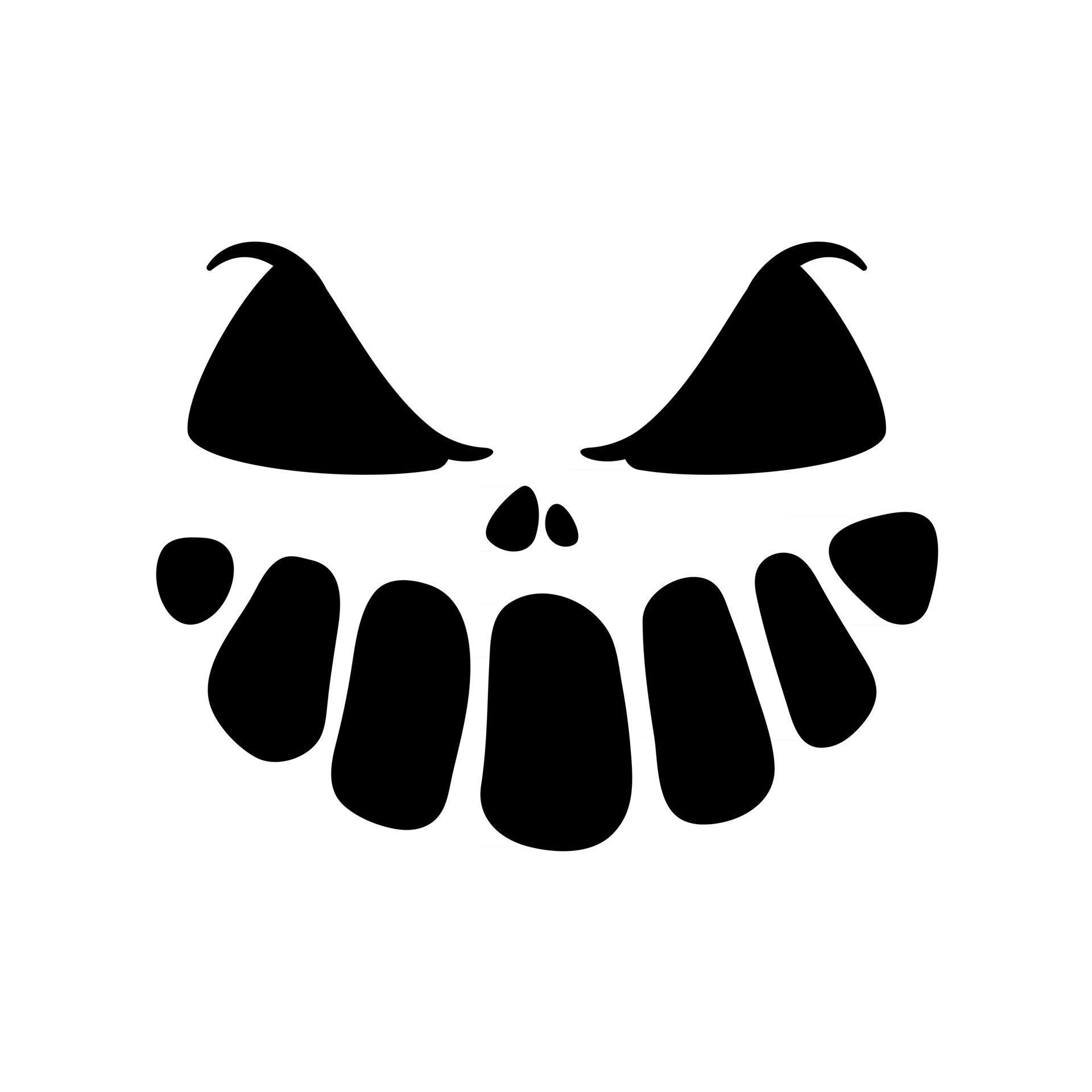 Scary Ghost Horror Face Silhouette Vector For Carving On Halloween ...