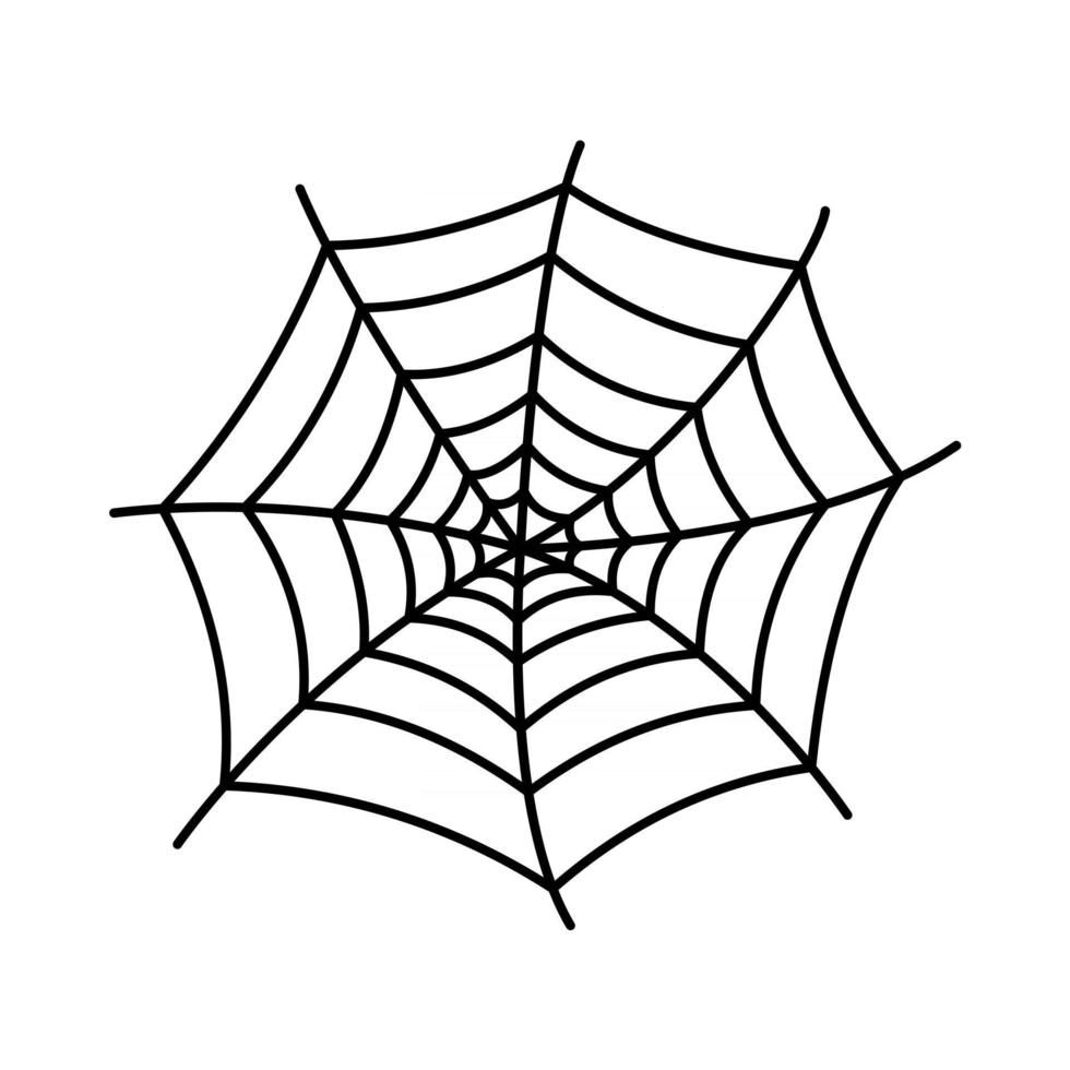 Spider web silhouette hanging for Halloween banner decorations. isolated on the background vector