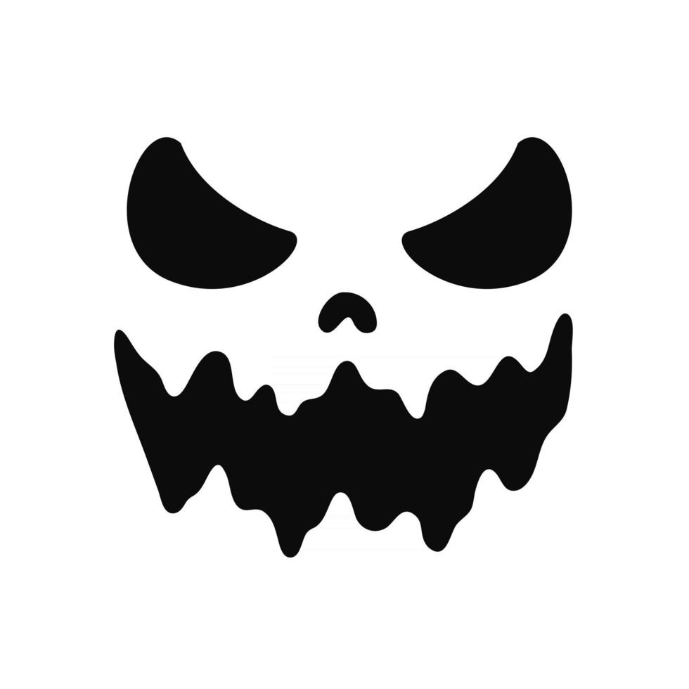 Scary Ghost Horror Face Silhouette Vector For Carving On Halloween Pumpkin