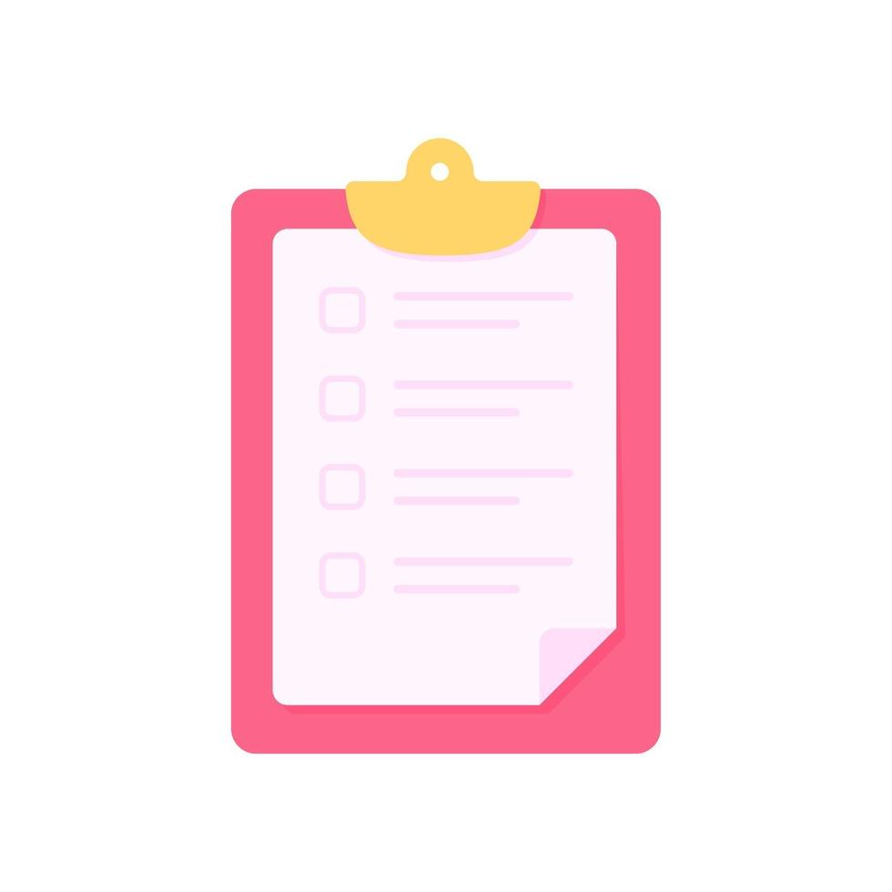 Clipboard for taking notes Text box for checklist items to validate. vector