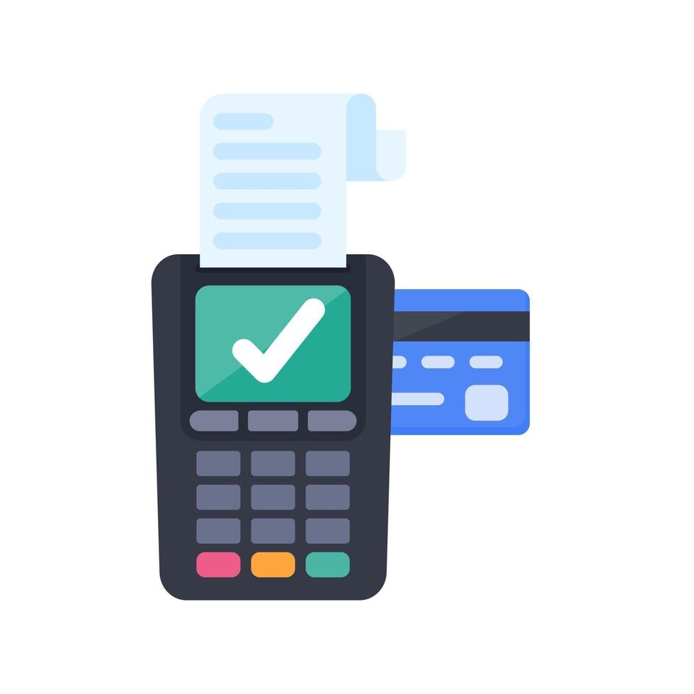 Credit card swipe machine Spending money on credit card purchases instead of cash. vector