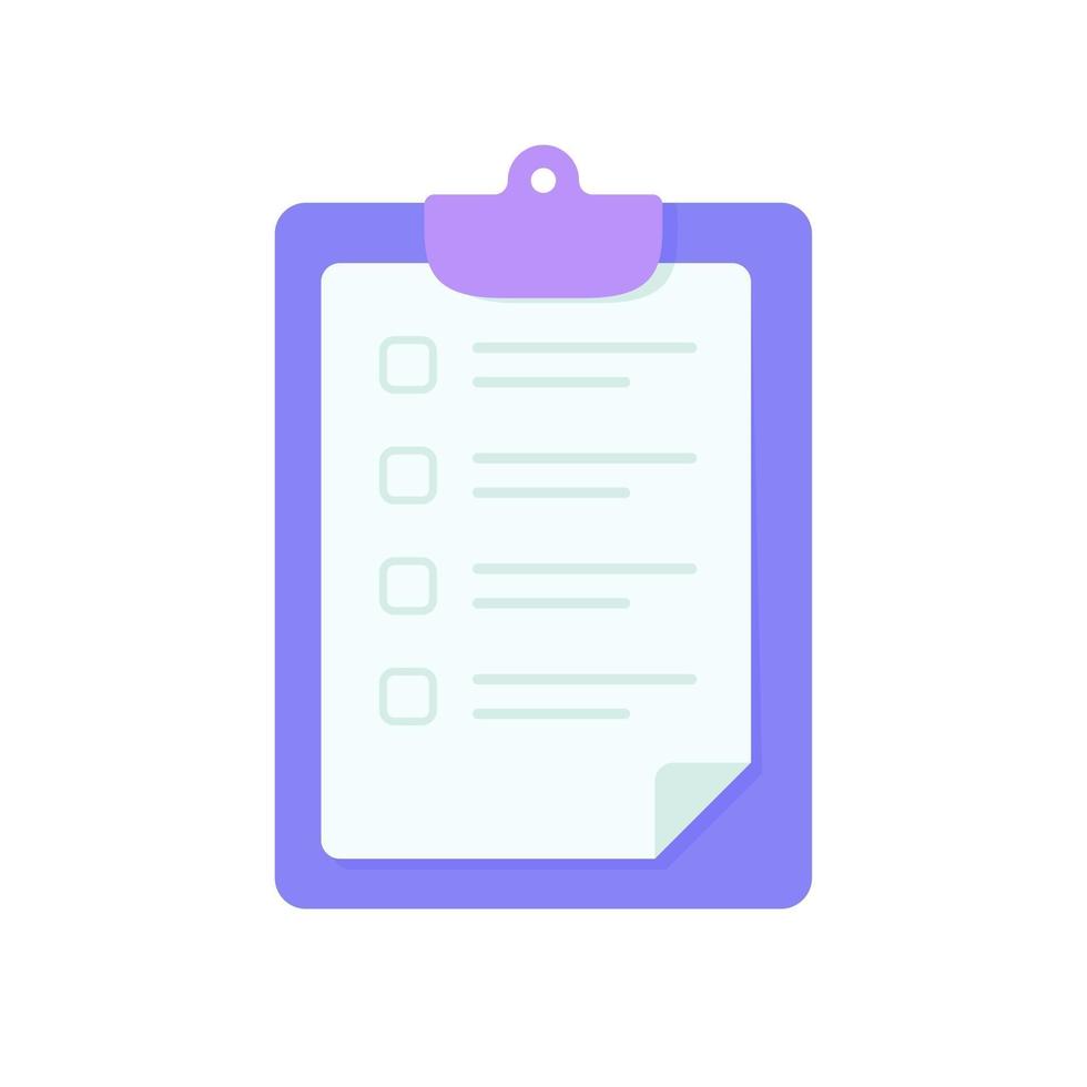 Clipboard for taking notes Text box for checklist items to validate. vector