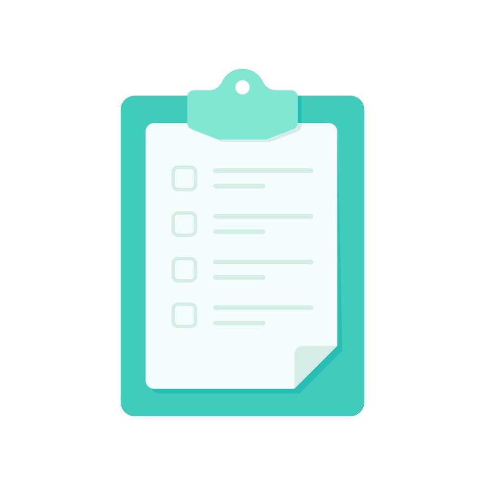 Clipboard for taking notes Text box for checklist items to validate. vector