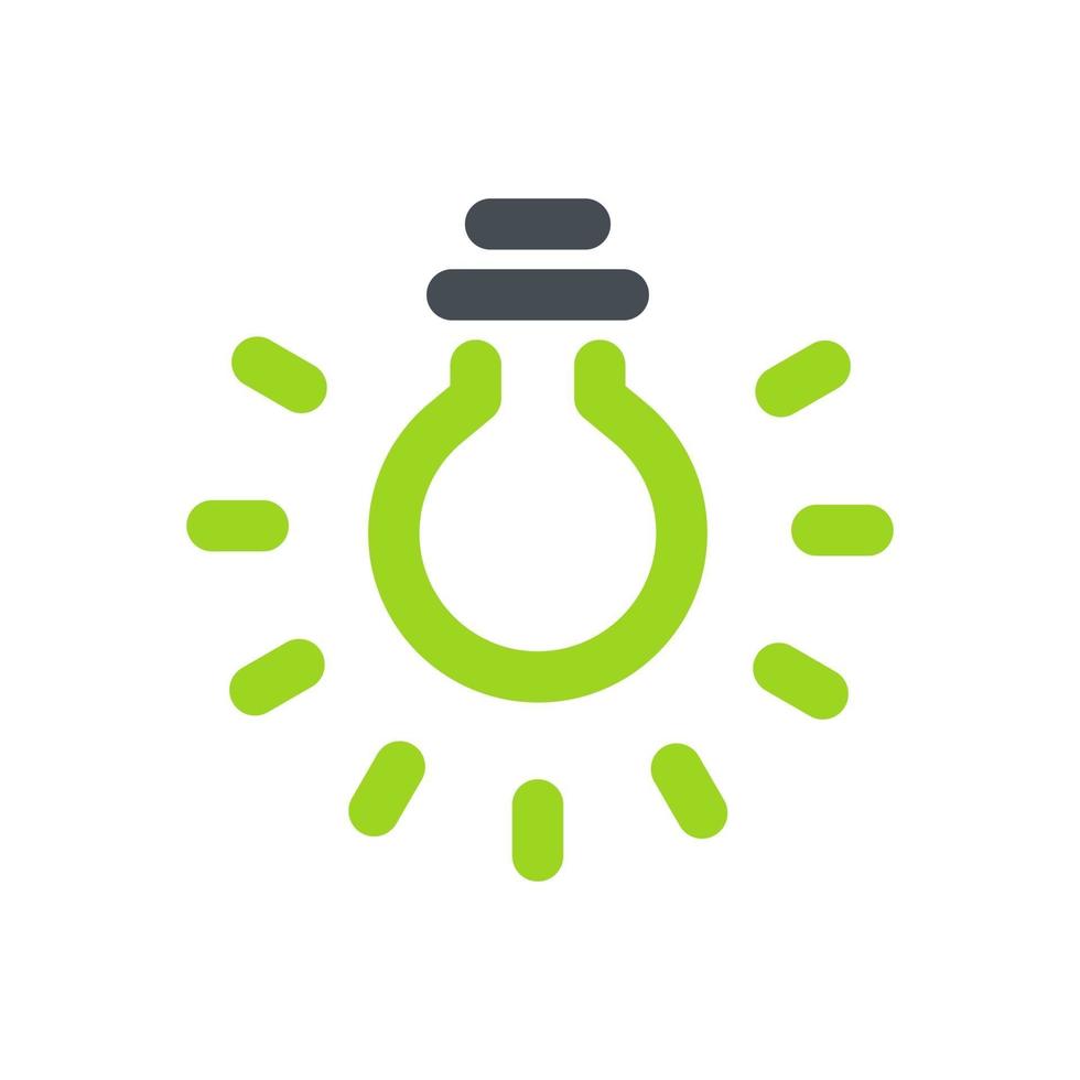 Light bulb icon. Light bulb illuminated by solar energy. Environmental conservation concept vector