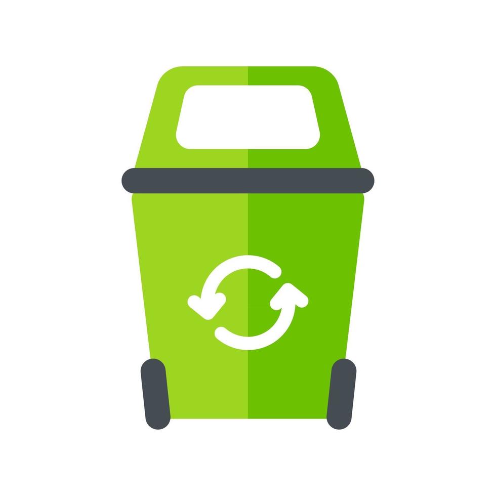 Recycle bin icon. Green trash can help protect the environment Waste separation concept vector