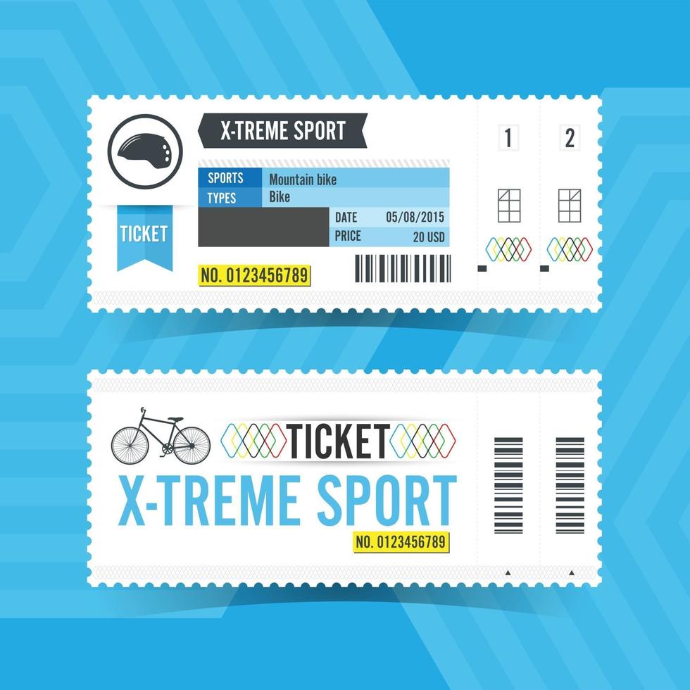 X-Treme Sport Ticket Card. Vector illustration