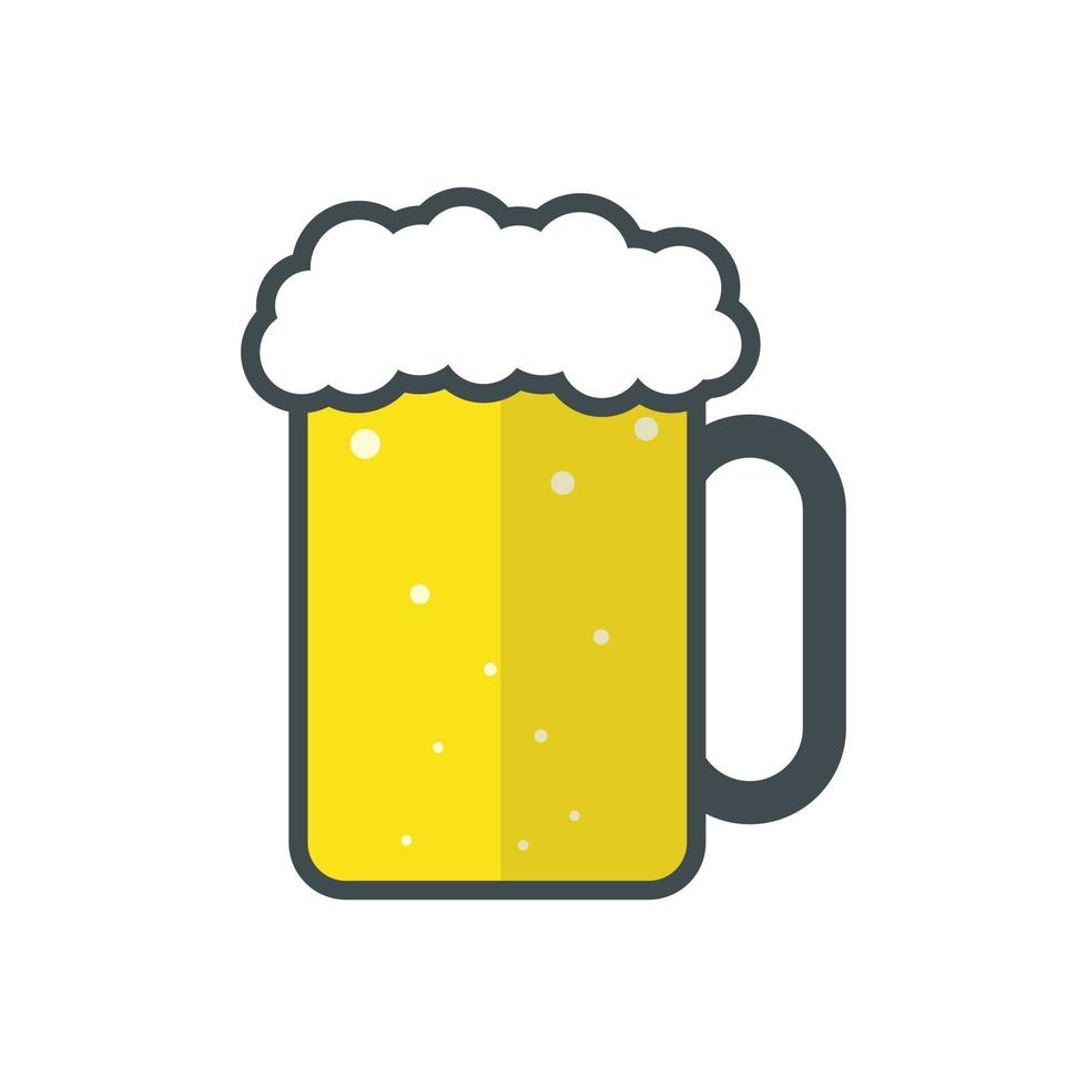 vaso con cartel de cerveza. ilustración vectorial vector