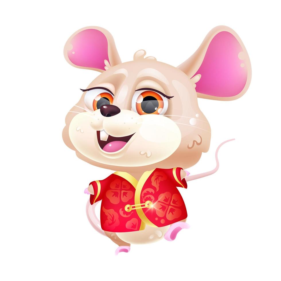 Cute mouse kawaii cartoon vector character