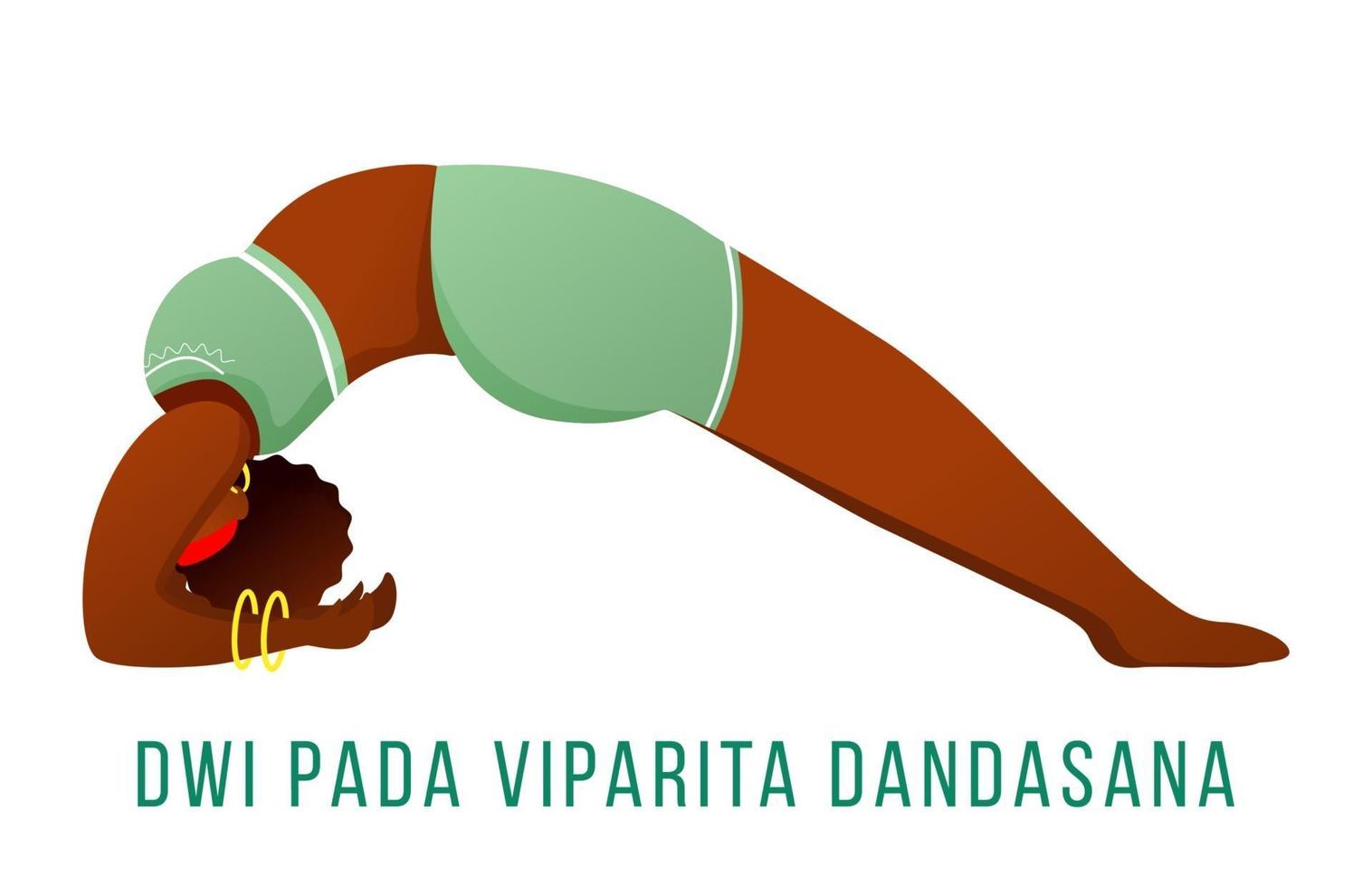 Ilustración de vector plano dwi pada viparita dandasana