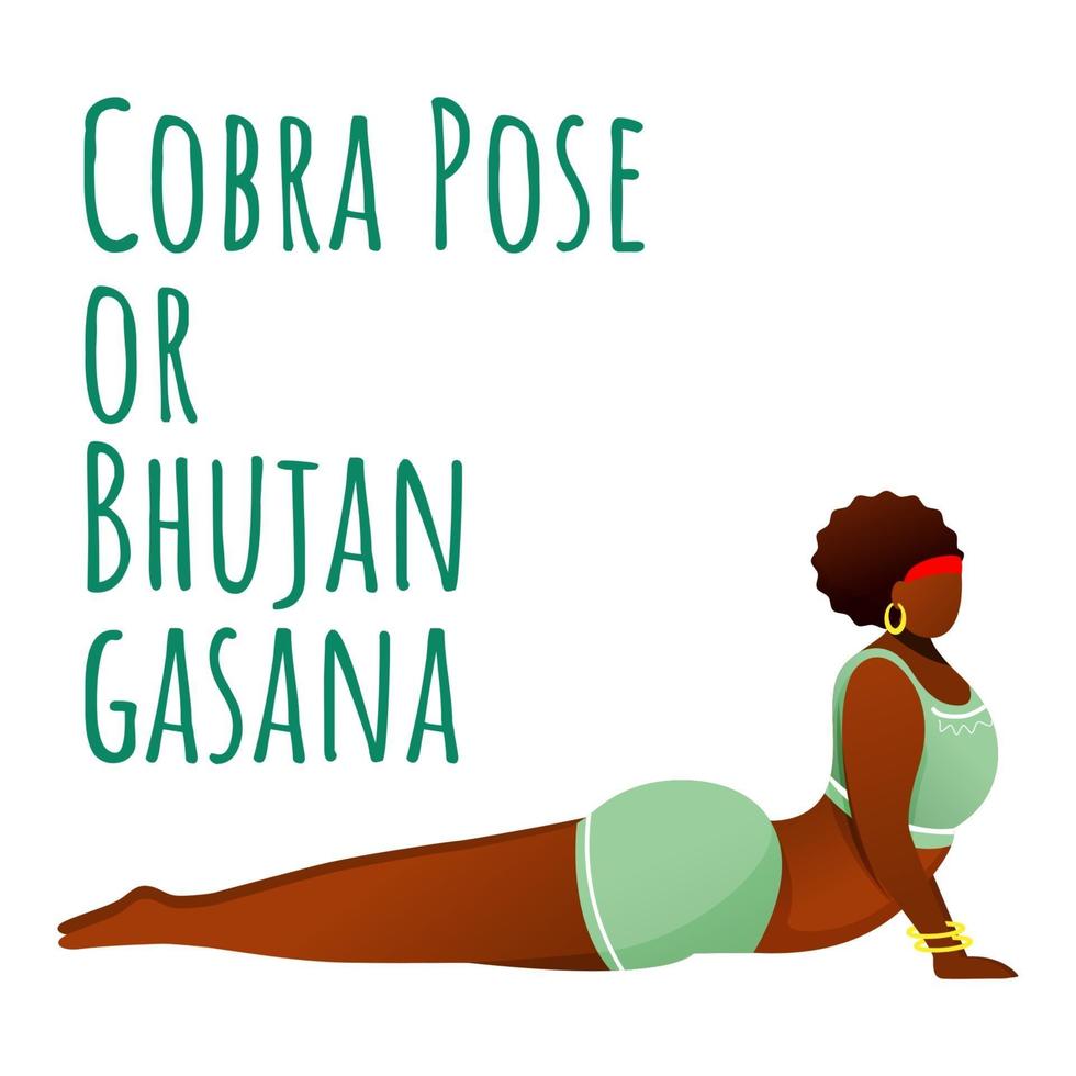 Cobra pose social media post mockup. Bhujangasana. vector